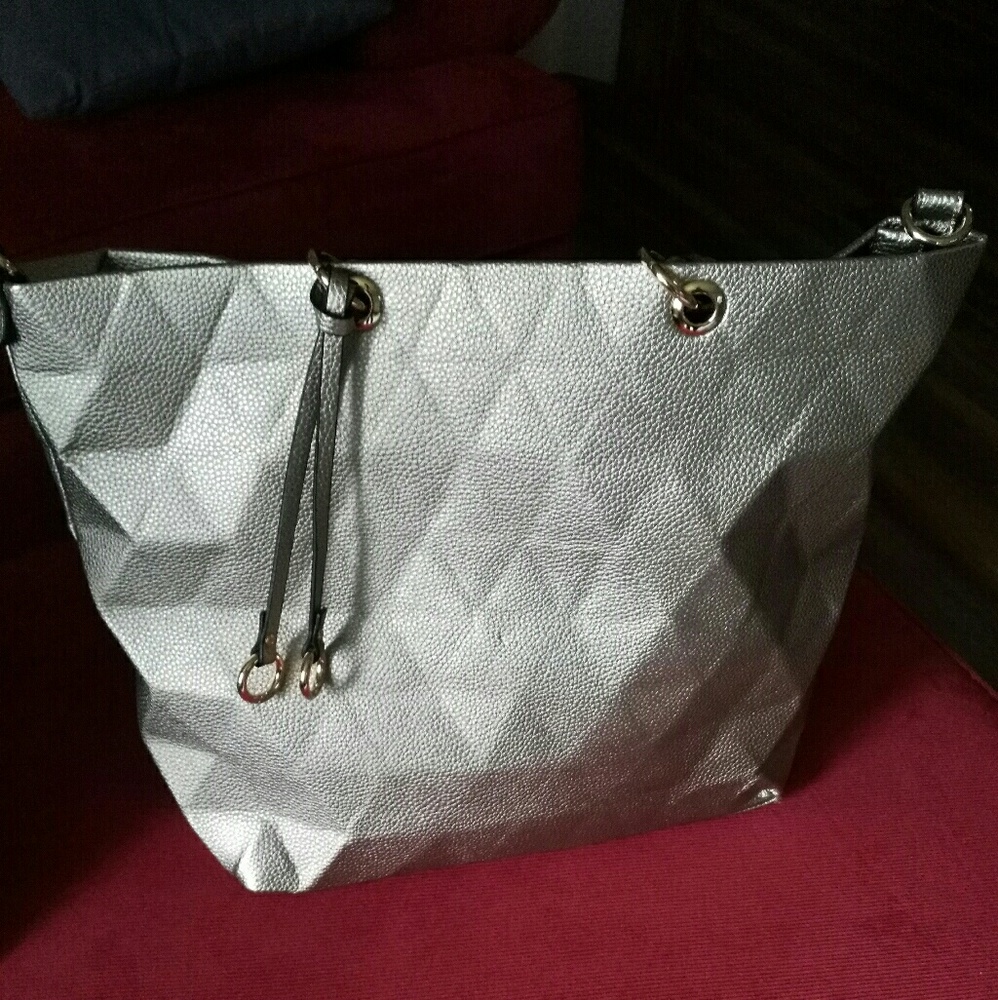 PurseGold vegan leather tote handbag